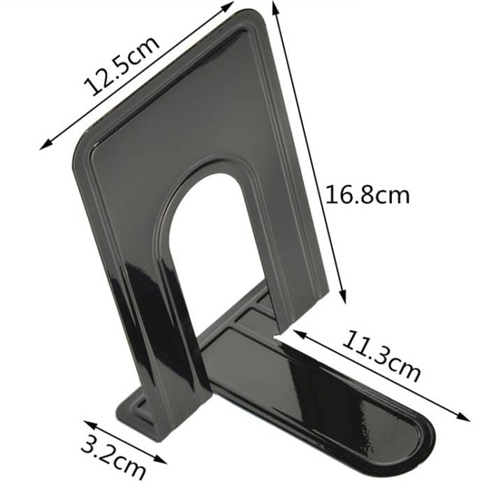 2 Stück einfache Metall-Buchstützen-Stützrahmen, rutschfester Buchständer, Desktop-Organizer – Bild 3