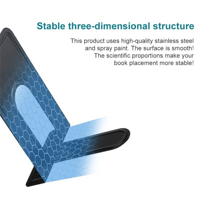 2 Stück einfache Metall-Buchstützen-Stützrahmen, rutschfester Buchständer, Desktop-Organizer – Bild 4