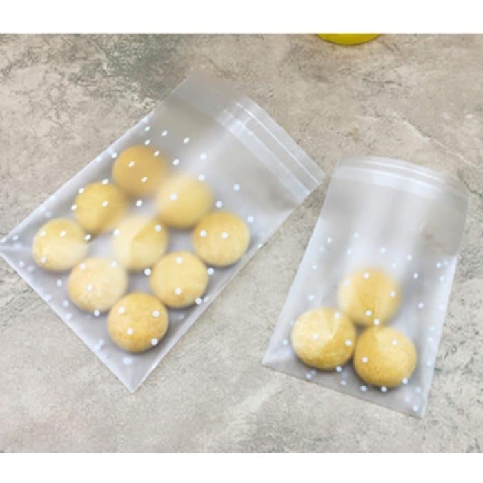 100 Stück transparente Zellophantüten aus Kunststoff, gepunktet, für Süßigkeiten, Kekse, Geschenkbeutel mit selbstklebendem Beutel, Celofan-Beutel für Partys, 5.5x5.5cm, 7x7cm, 8x10cm, 10x10cm, 10x15cm – Bild 8