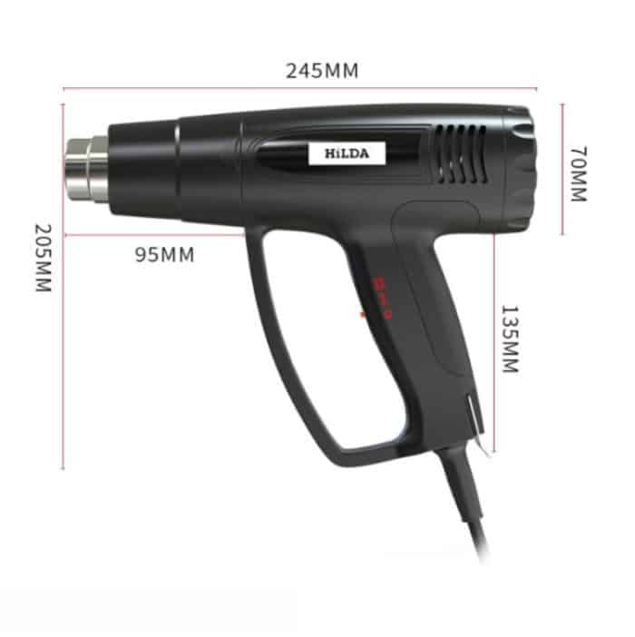 Hilda Hochtemperatur-Heißluft-Industrie-Heißluftfilmgerät, 2000W, 1800W, Three Wind Nozzles – Bild 7