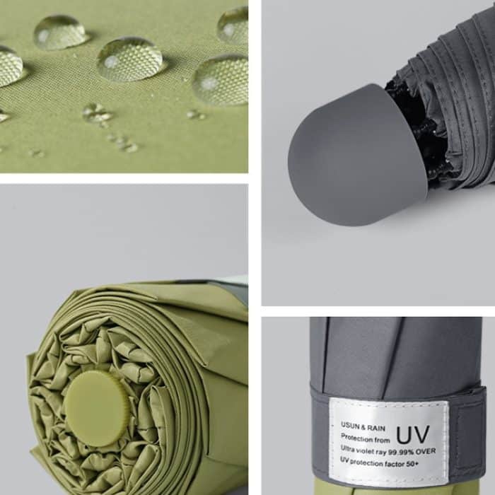 LY-0621 Fünffacher Regenschirm mit acht Knochen, einfacher Sonnenschutzschirm aus schwarzem Kleber, Eight-bone Turmeric, Eight-bone Midsummer Pink, Eight-bone Haze Blue, Eight-bone Matcha Green, Eight-bone Navy, Eight-bone Ink Green – Bild 4