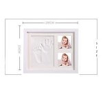 Dreiteiliger Bilderrahmen aus Massivholz mit Babyhänden und -füßen und Schlammdruck und Abdeckung – Bild 6