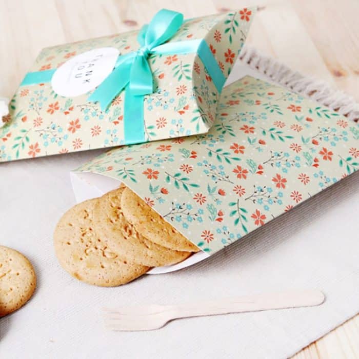 10 Stück florale Pralinenschachtel, Plätzchen-Faltschachtel – Bild 3