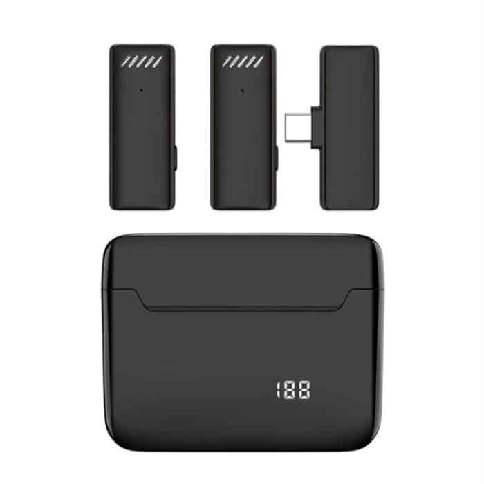 Kabelloses Lavalier-Mikrofon mit Geräuschunterdrückung und Ladeetui, S13 Dual Microphone Black USB-C/Type-C Interface, S13 Dual Microphone Black 8 Pin Interface, S13 One To Two Yellow Case USB-C/Type-C Interface – Bild 1