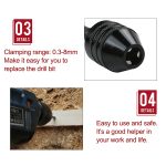 Sechskantschaft-Mini-Bohrfutter-Konvertierung, Dreibackenfutter-Elektrowerkzeug, Hex Shank Silver Chuck (0.3-6.5mm), Hex Shank Black Chuck (0.8-8mm)A, Hex Shank Black Chuck (0.3-6.5mm) B, Hex Shank Black Chuck (0.3-3.6mm)... – Bild 6