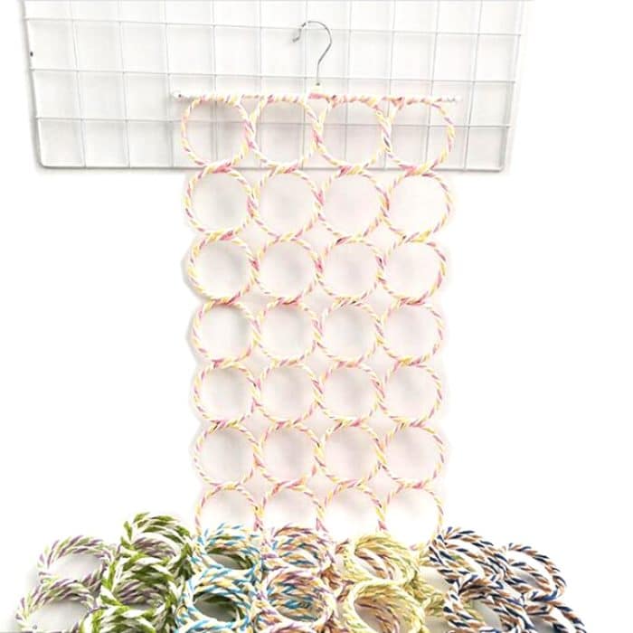 Multifunktionaler faltbarer 28-Ring-Schalständer, zufällige Farblieferung, 28-ring Scarf Stand – Bild 1