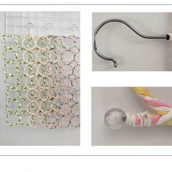 Multifunktionaler faltbarer 28-Ring-Schalständer, zufällige Farblieferung, 28-ring Scarf Stand – Bild 6