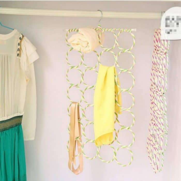 Multifunktionaler faltbarer 28-Ring-Schalständer, zufällige Farblieferung, 28-ring Scarf Stand – Bild 8