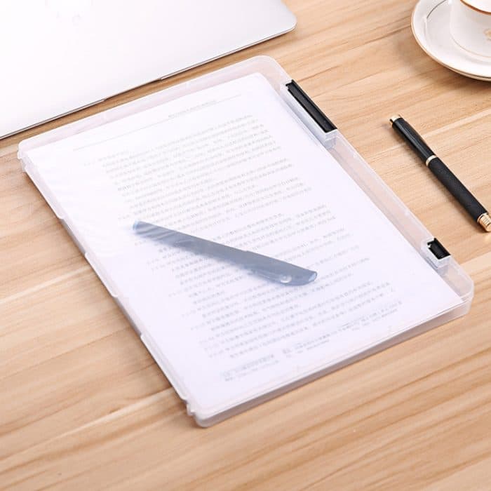 2 Stück transparente Aufbewahrungsbox im A4-Format aus transparentem Kunststoff für Dokumentenpapier, Aktenetui, tragbarer Ducoment-Aufbewahrungshalter – Bild 1