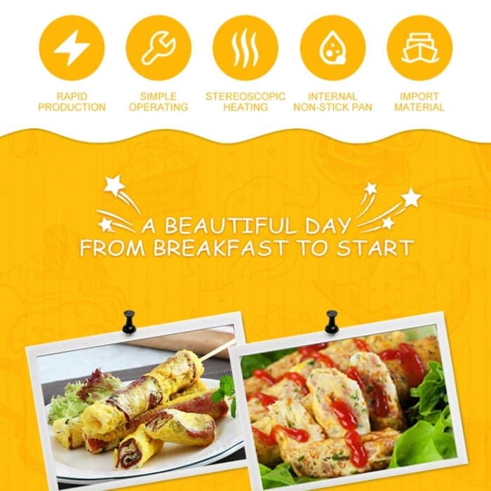 Automatischer multifunktionaler Eierrollenhersteller, elektrischer Eierkocher, Omelettmaschine, Frühstücksei-Werkzeug – Bild 9