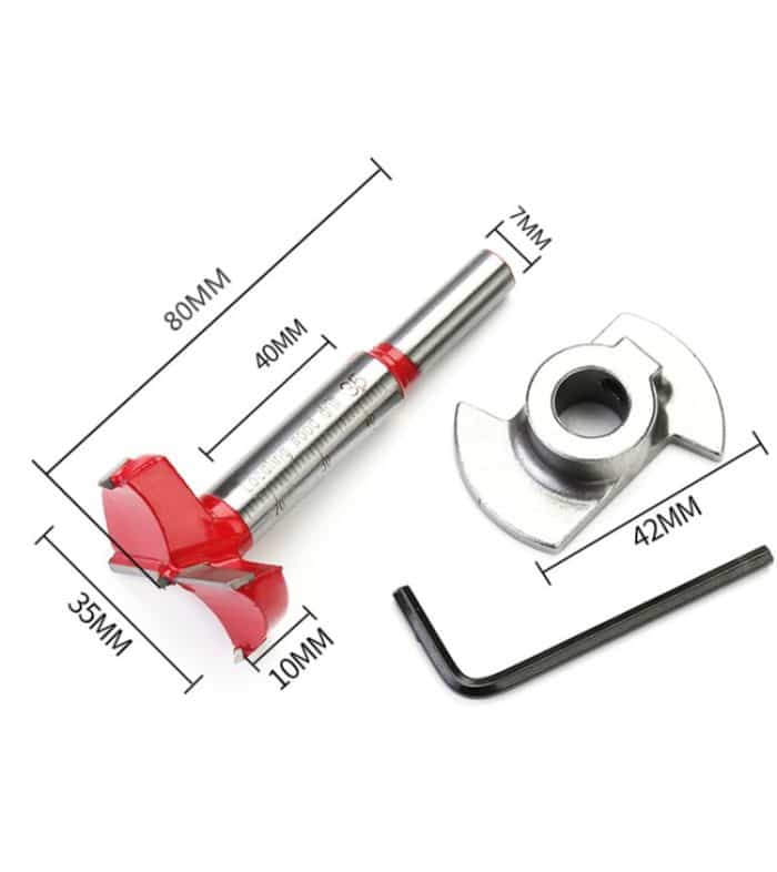 35mm Holzbearbeitungsbohrer Flachflügelbohrscharnier Spezialreibahle – Bild 6