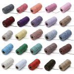 Zweifarbiger Baumwollfaden, handgefertigtes DIY-Kordelzug-Geschenkbox-Verpackungsseil, 2mm Thick (100m / Roll) – Bild 7