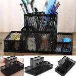 Schreibtischhalter Organizer Metall Mesh Style Bleistifthalter Aufbewahrungsbox Home Storage Organisation, Größe: 15.5x10.2x10cm