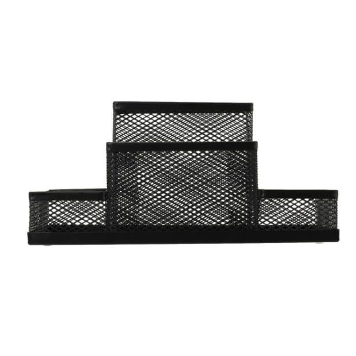 Schreibtischhalter Organizer Metall Mesh Style Bleistifthalter Aufbewahrungsbox Home Storage Organisation, Größe: 15.5x10.2x10cm – Bild 4