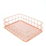 Moderner, minimalistischer Aufbewahrungskorb aus Schmiedeeisen für das Büro und Zuhause, Small Size Rose Gold Net Bottom, Large Size Rose Gold Net Bottom, Small Size Gold Net Bottom, Large Size Gold Net Bottom