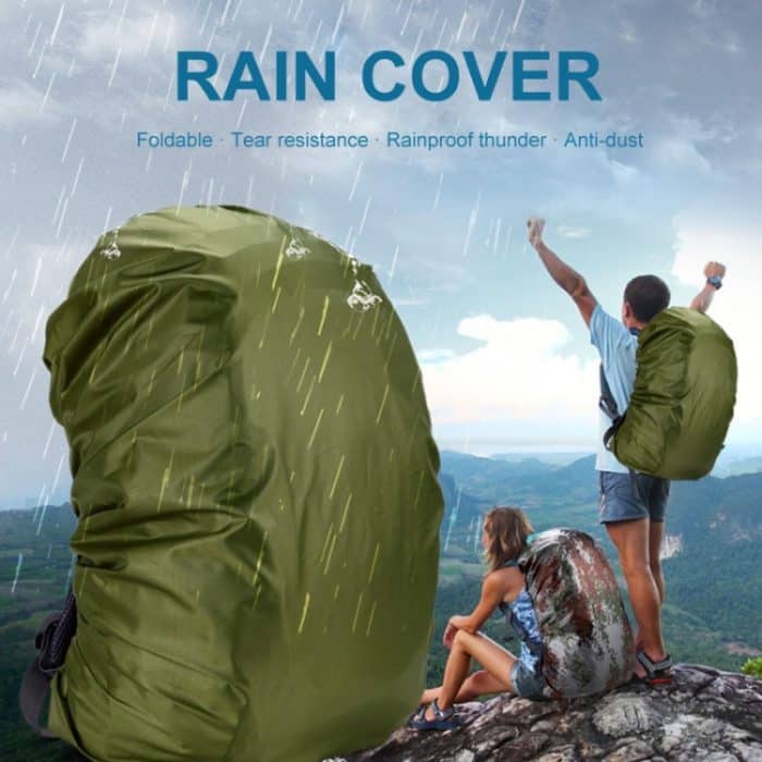 Verstellbare wasserdichte, staubdichte Rucksack-Regenhülle, tragbare, ultraleichte Schutzhülle, 35L, 45L, 55-60L, 70L, 80L – Bild 7