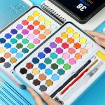 36-in-1 feste Aquarellfarbe, tragbare Blechdose, Anfänger-Handbemalungs-Malwerkzeug-Set – Bild 7