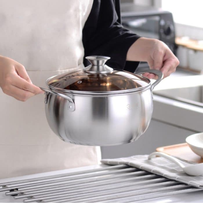 Si Gang 24 cm großer, trommelförmiger, extra dicker Suppentopf aus Edelstahl, 24 CM – Bild 5