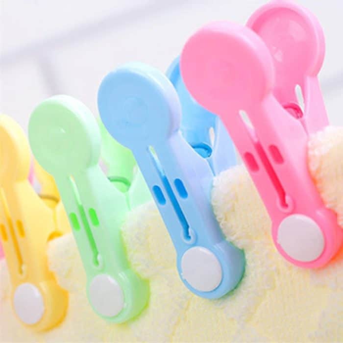 12 PCS Mixed-Color Haushalt Multifunktionale Kunststoff-Sockenclip Kleidung Unterwäsche Trocknungsclip – Bild 1