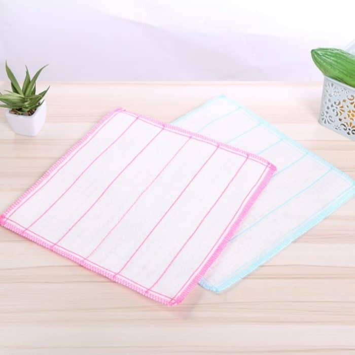 20 Stück Bambusfaser-Geschirrtuch, Haushaltslappen, achtlagiger, verdickter Antihaft-Öl-Reinigungslappen, zufällige Farbe, Oil Cleaning Rag – Bild 1