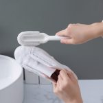 3 Stück weiche Haarbürste mit langem Griff, Reinigungsbürste für den Haushalt, Schuhwaschbürste, Blue, Gray – Bild 5