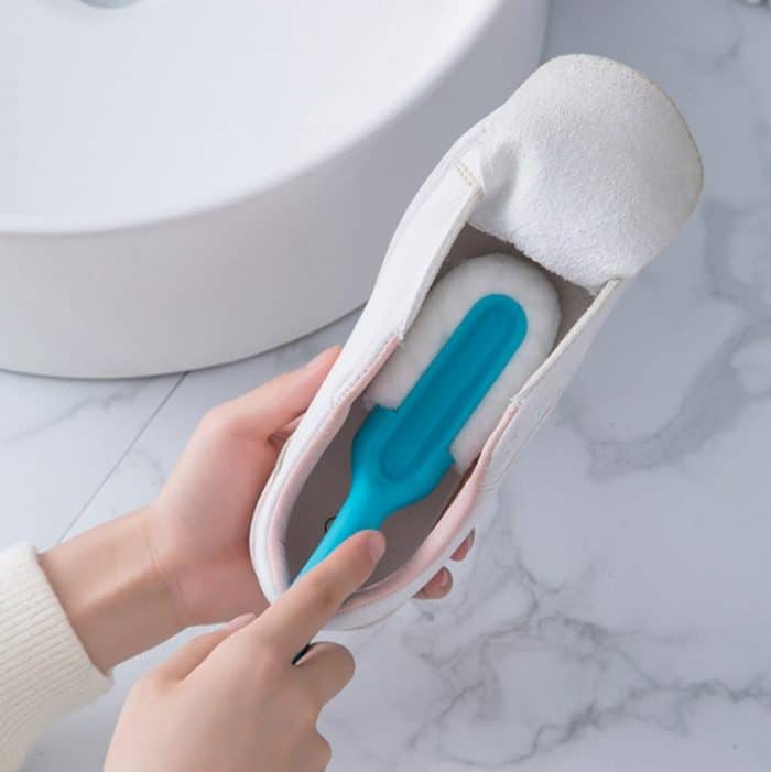 3 Stück weiche Haarbürste mit langem Griff, Reinigungsbürste für den Haushalt, Schuhwaschbürste, Blue, Gray – Bild 7