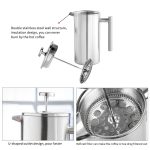 Französische Druck-Kaffeekanne aus Edelstahl 304, handgefertigte Teekanne, 350ml, 800ml, 1000ml – Bild 5