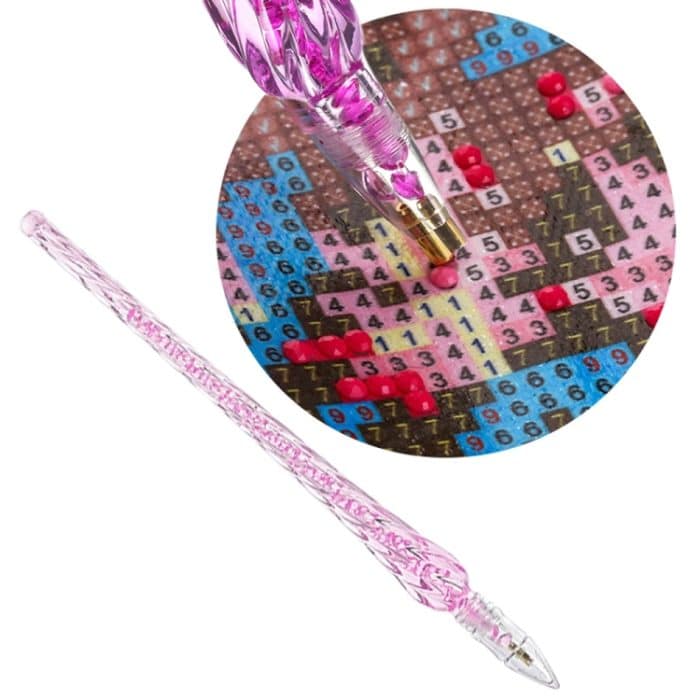 10 Stück Diamant-Malstift zum Selbermachen, Kreuzstich, Stickerei, Basteln, Nähen, Diamant-Malwerkzeug, Diamond Painting Pen (Pink), Diamond Painting Pen (Blue), Diamond Painting Pen (Purple) – Bild 1