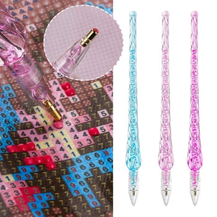 10 Stück Diamant-Malstift zum Selbermachen, Kreuzstich, Stickerei, Basteln, Nähen, Diamant-Malwerkzeug, Diamond Painting Pen (Pink), Diamond Painting Pen (Blue), Diamond Painting Pen (Purple) – Bild 4