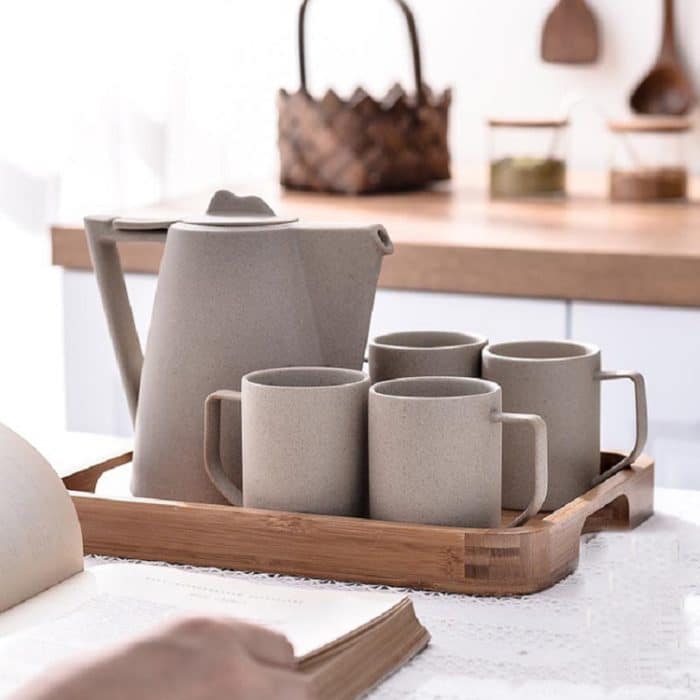 Persönlichkeit Kreatives Keramik Retro Teeservice, Terracotta water set, White porcelain water set – Bild 1