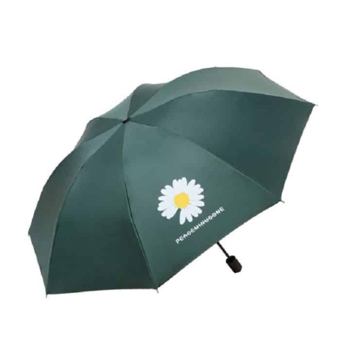 GD Daisy Vinyl Sunny And Rain Umbrella Anti-UV Shade Sunscreen Three Folding Umbrella – Bild 2