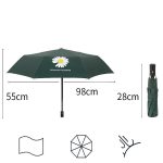 GD Daisy Vinyl Sunny And Rain Umbrella Anti-UV Shade Sunscreen Three Folding Umbrella – Bild 4