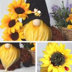 Sonnenblumen gesichtslose Puppenornamente, Black, Yellow, Green – Bild 2
