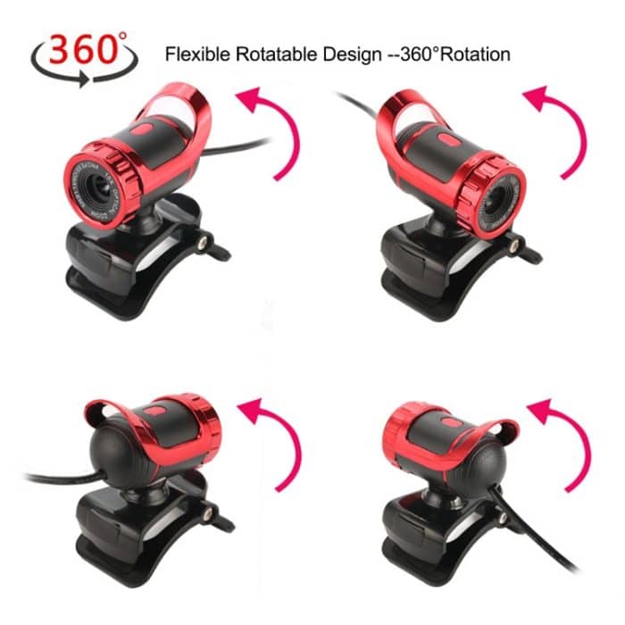 HXSJ A859 480P Computer-Netzwerk-Kurskamera, Video-USB-Kamera, integriertes schallabsorbierendes Mikrofon, Red, Black, No Camera Function Black, No Camera Function  Red – Bild 5