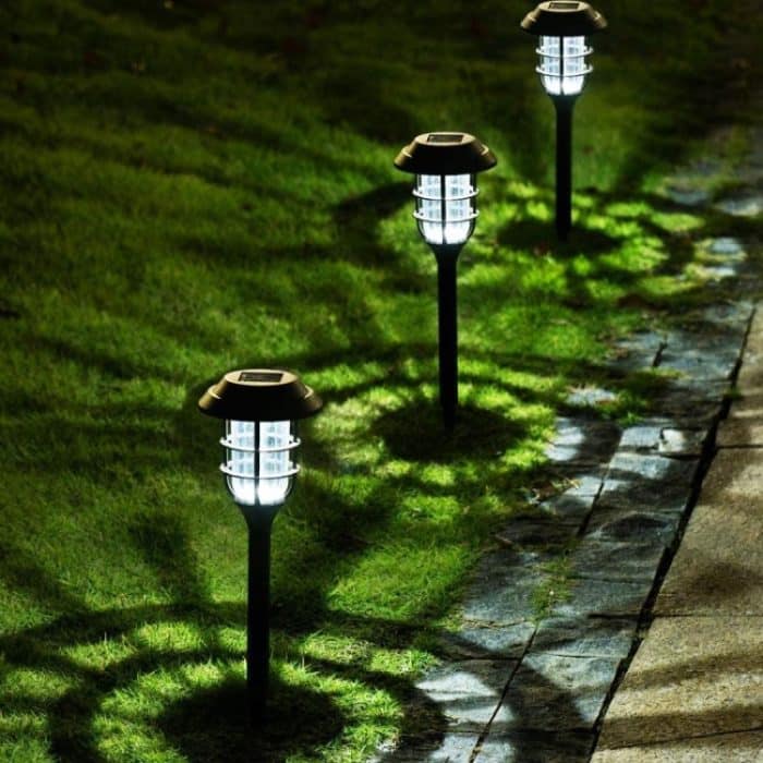2 Stück Solar-Streifen-Rasenlicht, LED, wasserdicht, für den Außenbereich, Garten, Park, Landschaftslicht – Bild 2