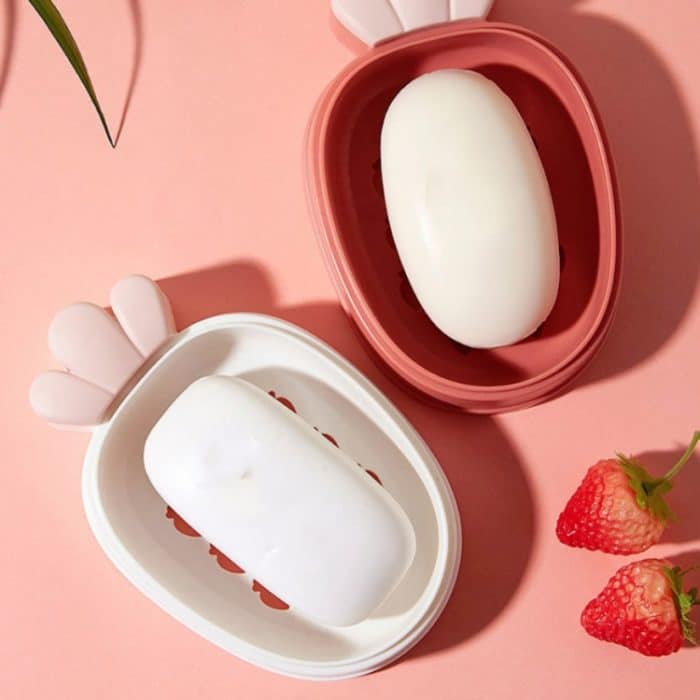 Kunststoff-Seifenbox mit Deckel, entleerbare, tragbare Reise-Seifenbox, zufällige Farbe – Bild 2