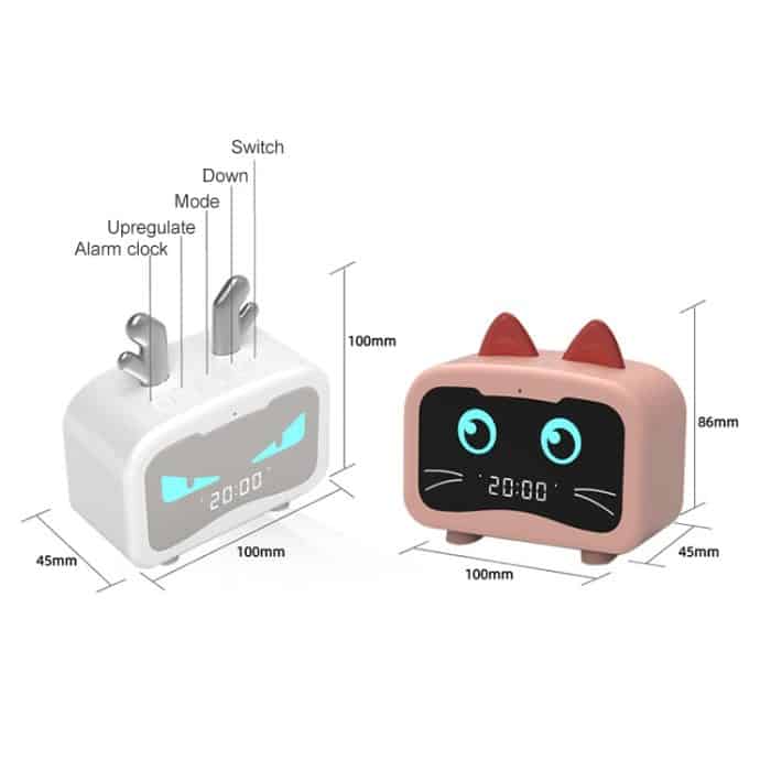 Kreativer intelligenter drahtloser Mini-Bluetooth-Lautsprecher, tragbarer Computer-Subwoofer-Lautsprecher mit Wecker, Cool Cool Dragon-Black, Cool Dragon-White, Cute Cat-White, Cute Cat-Pink – Bild 2