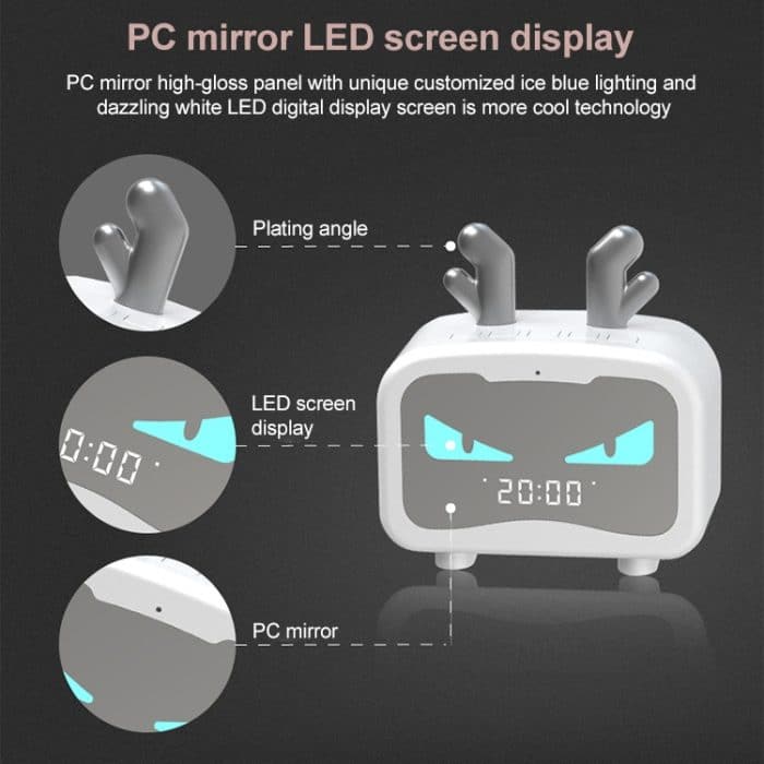 Kreativer intelligenter drahtloser Mini-Bluetooth-Lautsprecher, tragbarer Computer-Subwoofer-Lautsprecher mit Wecker, Cool Cool Dragon-Black, Cool Dragon-White, Cute Cat-White, Cute Cat-Pink – Bild 6