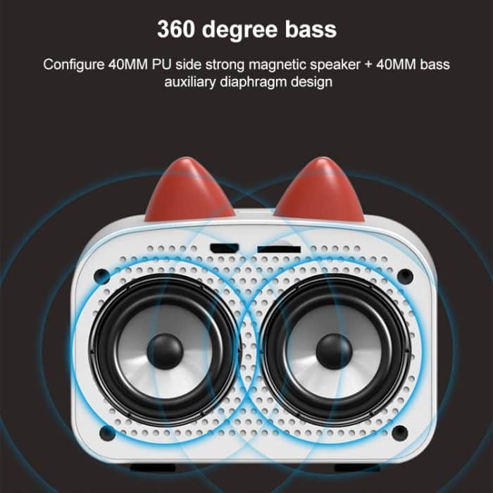 Kreativer intelligenter drahtloser Mini-Bluetooth-Lautsprecher, tragbarer Computer-Subwoofer-Lautsprecher mit Wecker, Cool Cool Dragon-Black, Cool Dragon-White, Cute Cat-White, Cute Cat-Pink – Bild 7