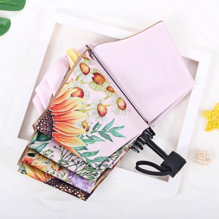 Sonnenblumen-Vinyl-Sonnenschutz, doppelschichtiger Sonnenschutz, UV-Regenschirm, faltbarer Regen- und Sonnenschirm mit doppeltem Verwendungszweck – Bild 3