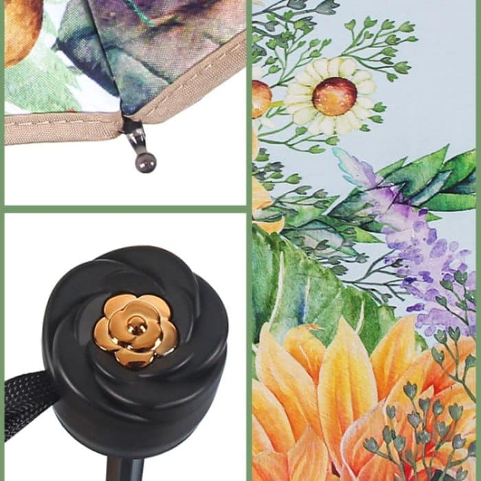 Sonnenblumen-Vinyl-Sonnenschutz, doppelschichtiger Sonnenschutz, UV-Regenschirm, faltbarer Regen- und Sonnenschirm mit doppeltem Verwendungszweck – Bild 6