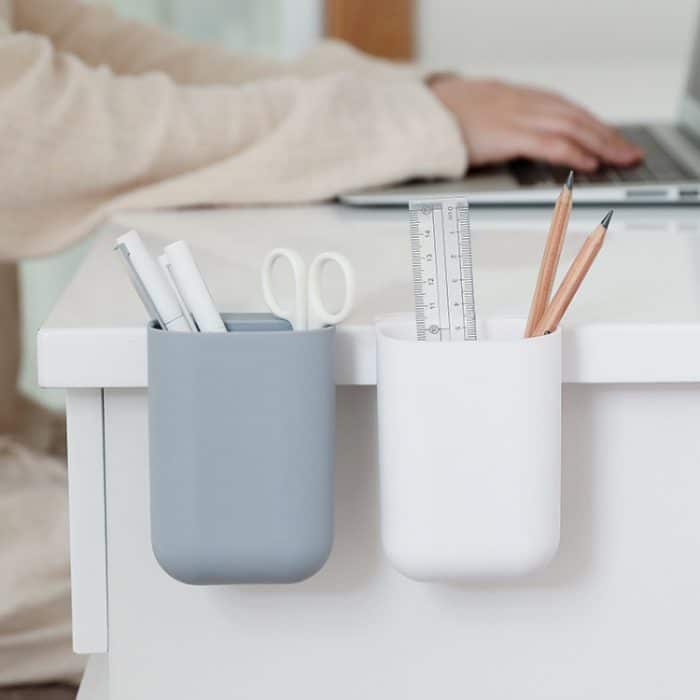 Klebriger Stifthalter für den Schreibtisch, zum Aufhängen von Stiftetui, Aufbewahrungs- und Sortierbox für Büromaterial, zufällige Farbe – Bild 2
