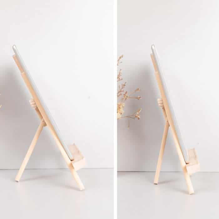 4 Stück Holz-Desktop-Handy-iPad-Ständer, flach, zusammenklappbar, Mini-Staffelei, Large, Small – Bild 7
