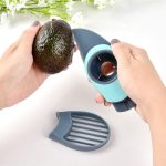 Avocadoschneider, multifunktionales Fruchtschneidegerät, Slicer, Entkerner, Schäler, Trenner