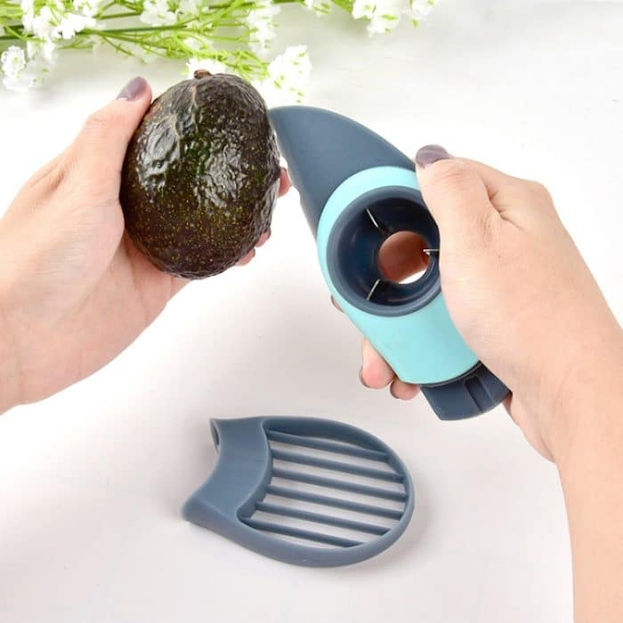 Avocadoschneider, multifunktionales Fruchtschneidegerät, Slicer, Entkerner, Schäler, Trenner – Bild 1