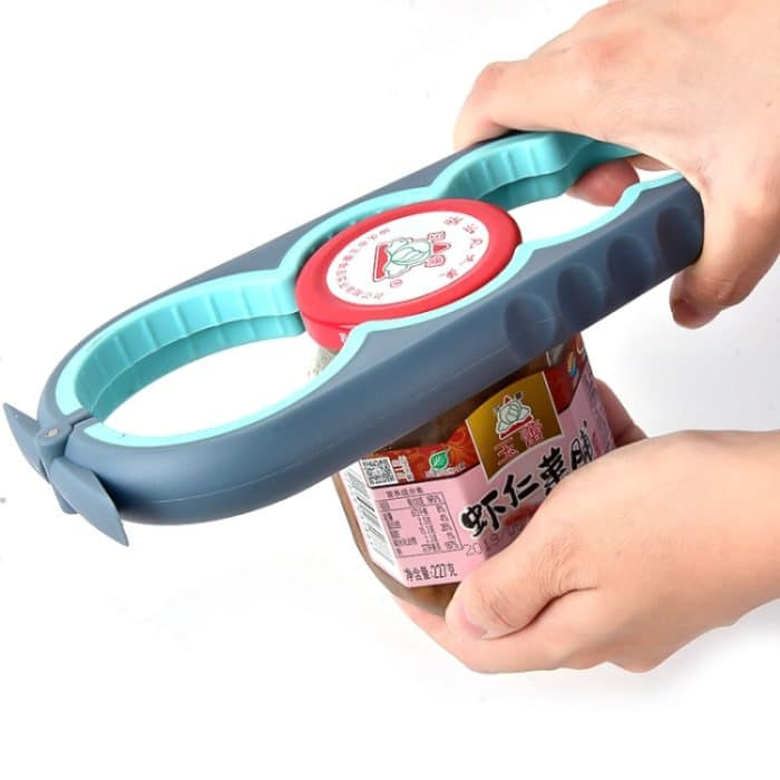 2 Sets Fünf-in-Eins-Dosenöffner + Vier-in-Eins-Multifunktions-Flaschenöffner-Set, 5 in 1 Red Black, 5 in 1 Blue Gray – Bild 4