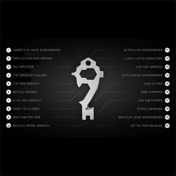 20-in-1-Multifunktions-EDC-Werkzeug, Schlüsselanhänger, Flaschenöffner, Schraubendreher, Mehrzweck-Mini-Werkzeug für den Außenbereich – Bild 2