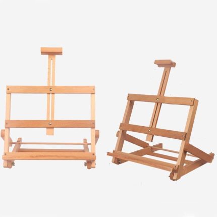 Horizontale Desktop-Staffelei aus Holz, Skizzen-Ausstellungsstaffelei, Beech 45x37x50cm, Beech 35x33x48cm, Yellow Pine 35x33x48cm