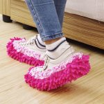 2 Stück Chenille Lazy Mopping Schuhüberzug Sauberer Boden Abnehmbarer und waschbarer Mopp Zufällige Farbe