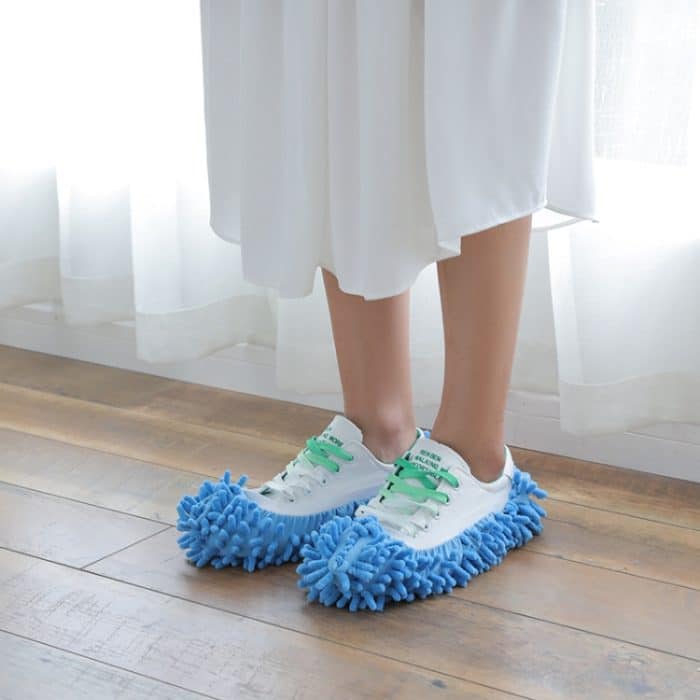 2 Stück Chenille Lazy Mopping Schuhüberzug Sauberer Boden Abnehmbarer und waschbarer Mopp Zufällige Farbe – Bild 3